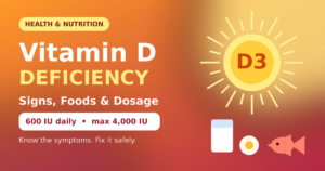 Vitamin D3 supplement and sunshine illustration for a vitamin D deficiency guide